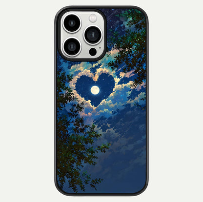 Heart With Moon Sky Glass Case For iPhone 13 Pro Max by Custom World
