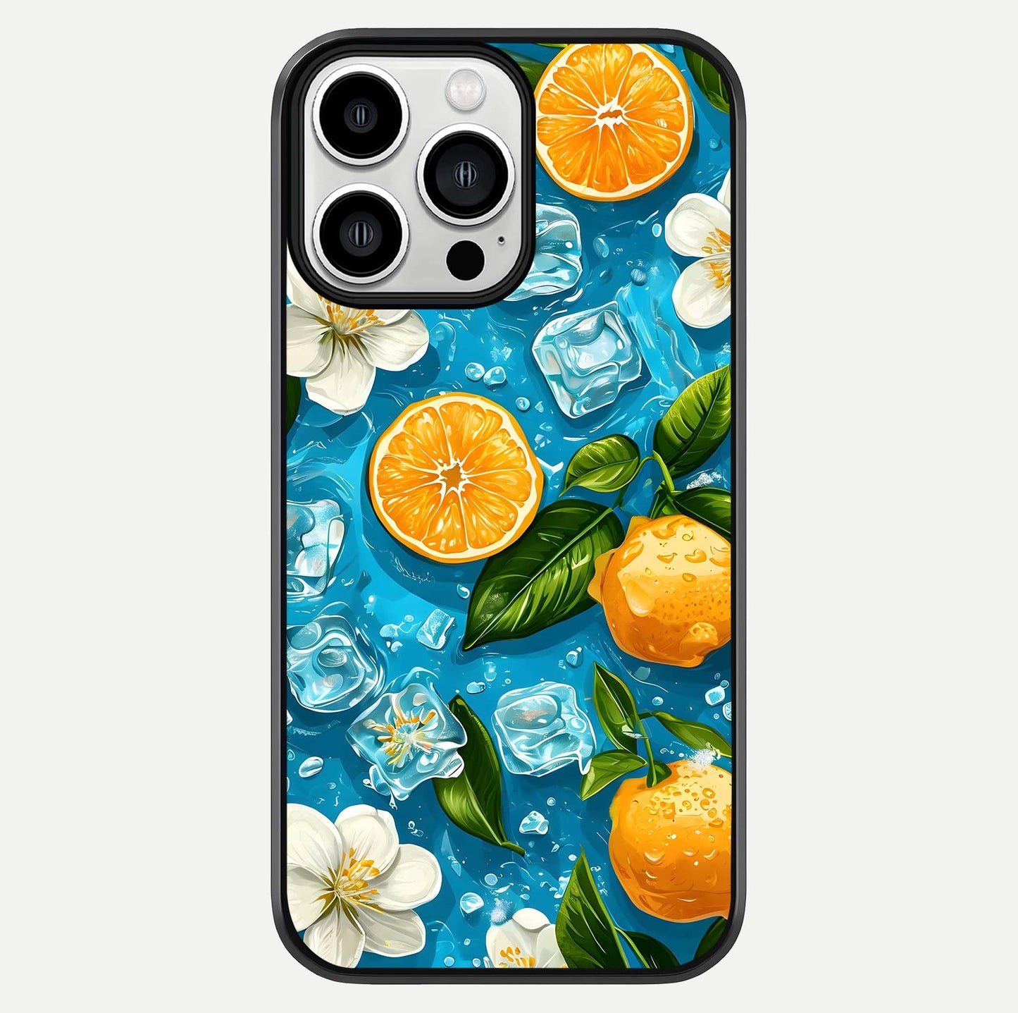Ice Cube With Orange Glass Case For iPhone 13 Pro Max by Custom World