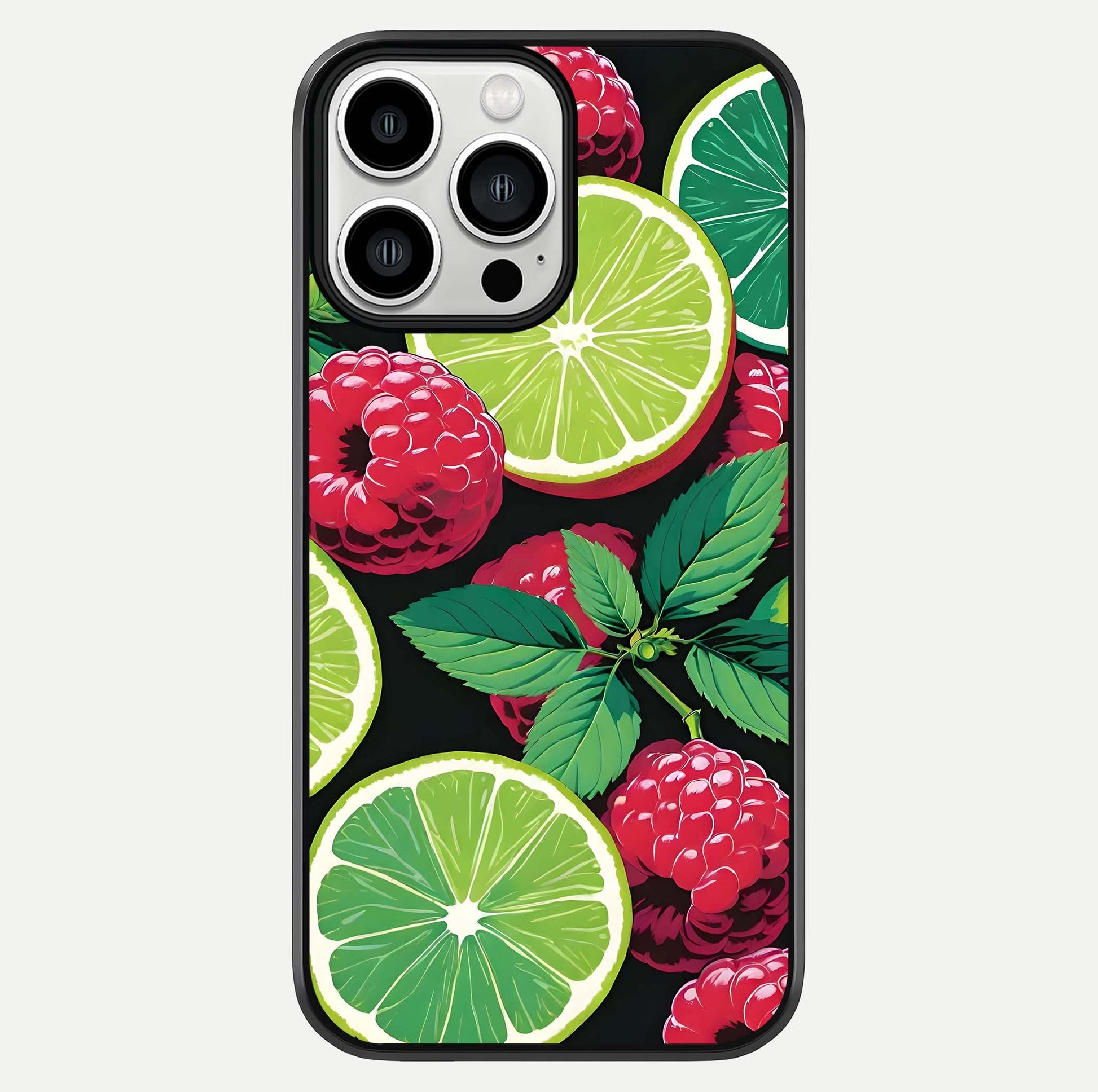 Lime & Raspberry Pattern Glass Case For iPhone 13 Pro Max by Custom World