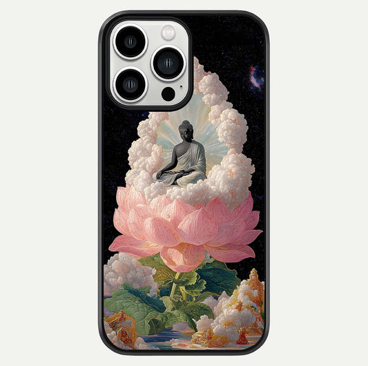 Lotus Divine Peace Glass Case For iPhone 13 Pro Max by Custom World