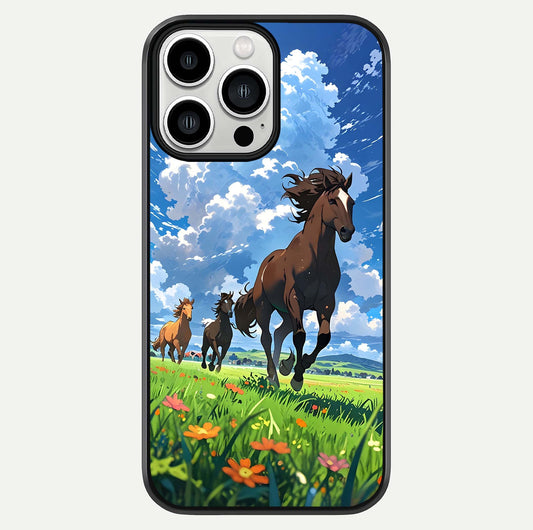 Majestic Horses Galloping Glass Case For iPhone 13 Pro Max by Custom World