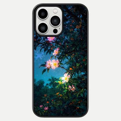 Midnight Bloom Glow Glass Case For iPhone 13 Pro Max by Custom World