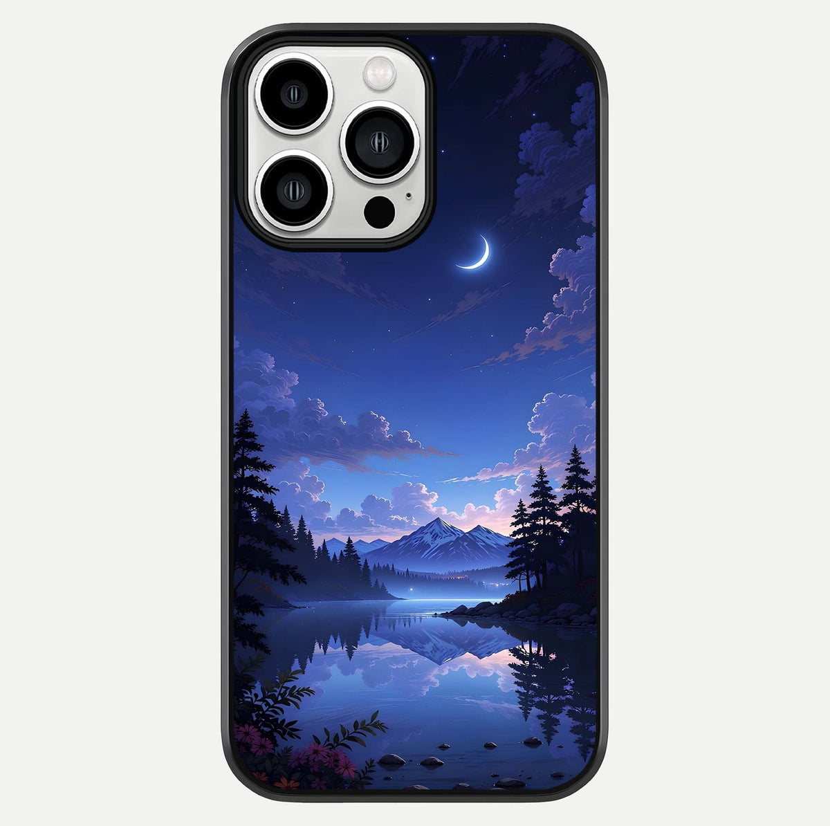 Midnight Lake Peace Glass Case For iPhone 13 Pro Max by Custom World