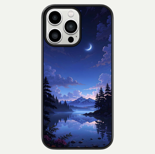 Midnight Lake Peace Glass Case For iPhone 13 Pro Max by Custom World