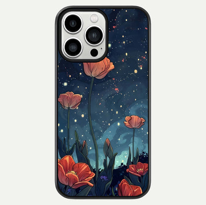 Midnight Tulip Glow Glass Case For iPhone 13 Pro Max by Custom World