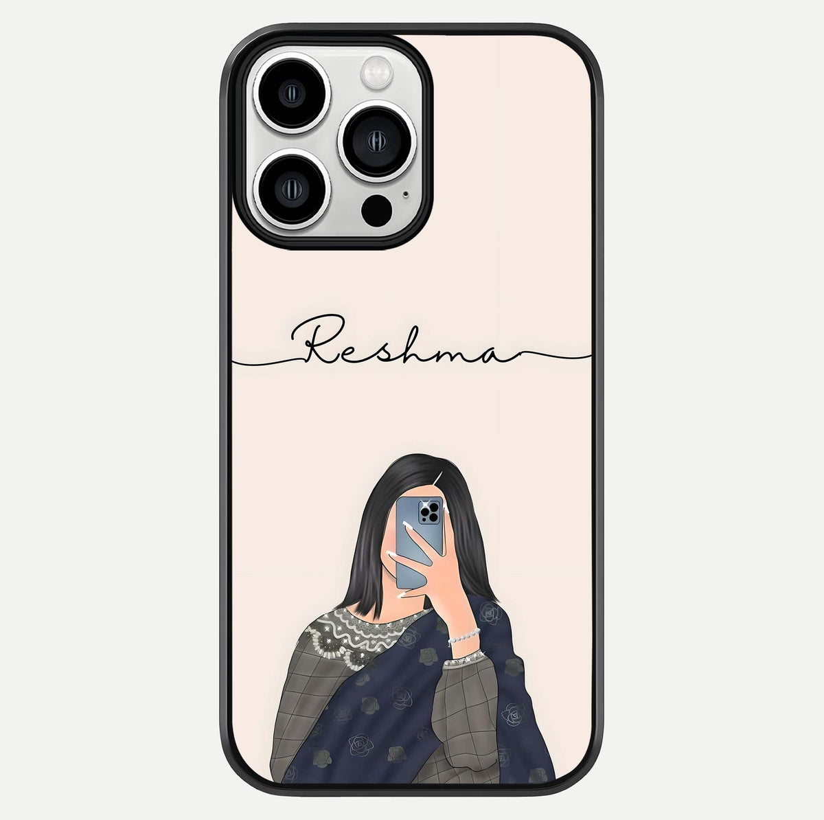Mirror Mood Muse With Custom Name Glass Case For iPhone 13 Pro Max by Custom World