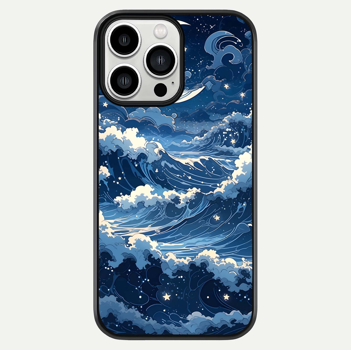 Ocean Moon Waves Glass Case For iPhone 13 Pro Max by Custom World