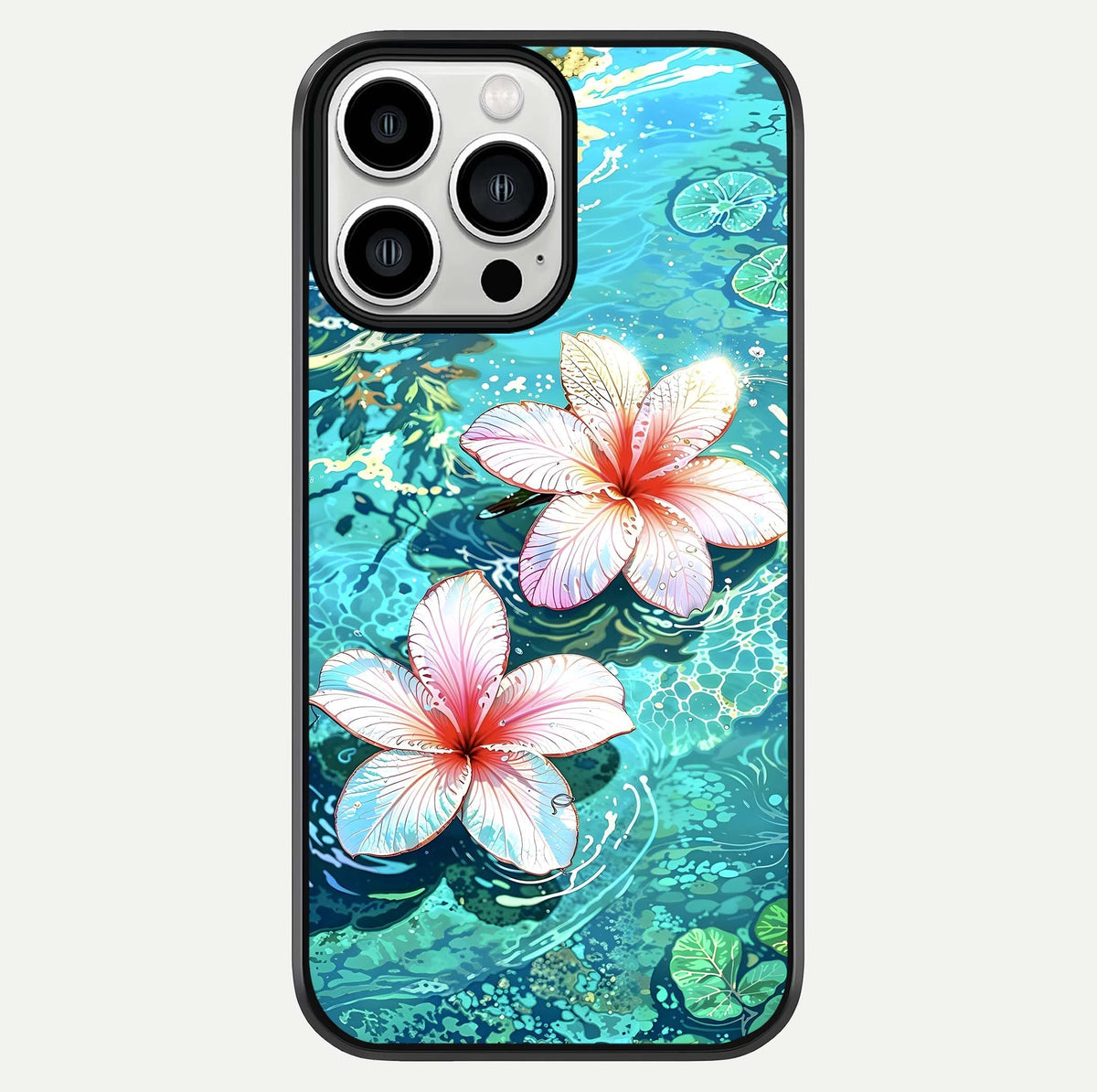 Pink Flowers in Water Glass Case For iPhone 13 Pro Max by Custom World