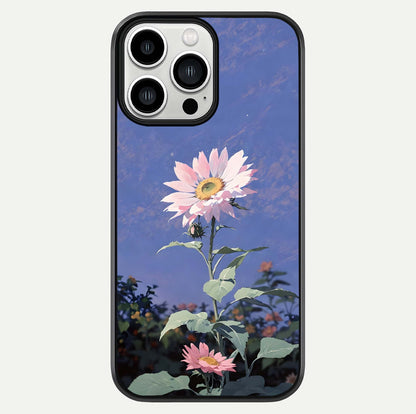 Pink Sunflower Glow Glass Case For iPhone 13 Pro Max by Custom World