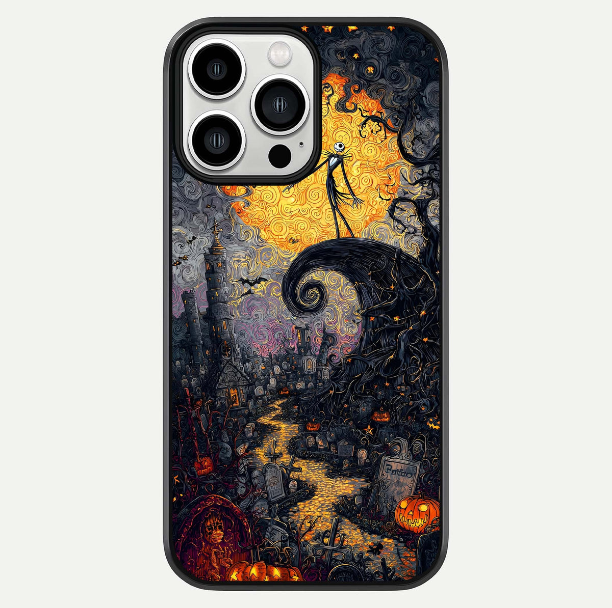 Pumpkin Moon Night Glass Case For iPhone 13 Pro Max by Custom World
