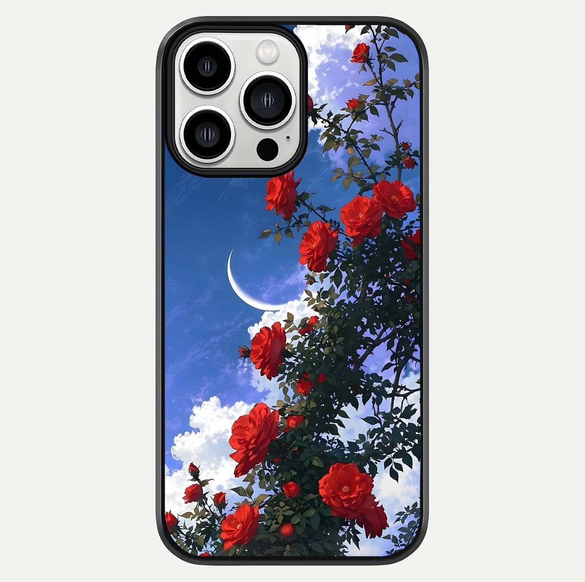Rose Drift Flowers Glass Case For iPhone 13 Pro Max by Custom World
