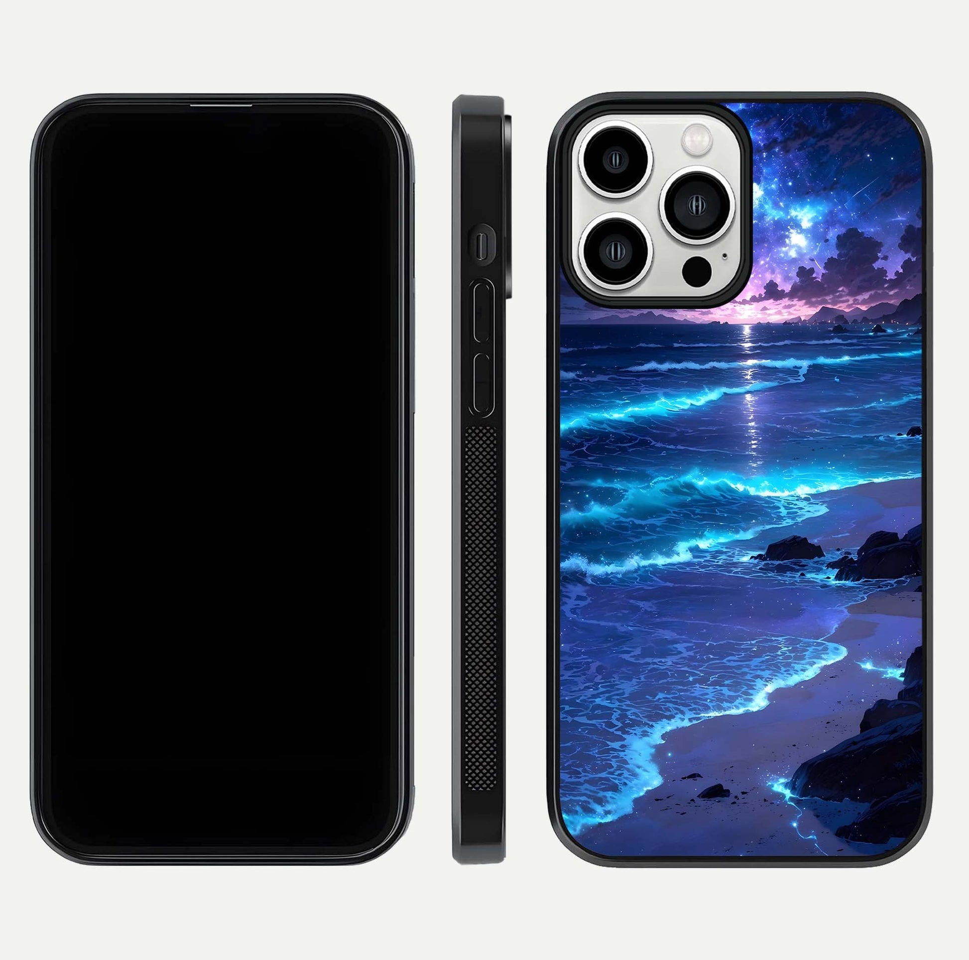 Classic Damn Look Glass Case for iPhone 13 Pro Max dual-view layout showing design clarity and glass polish