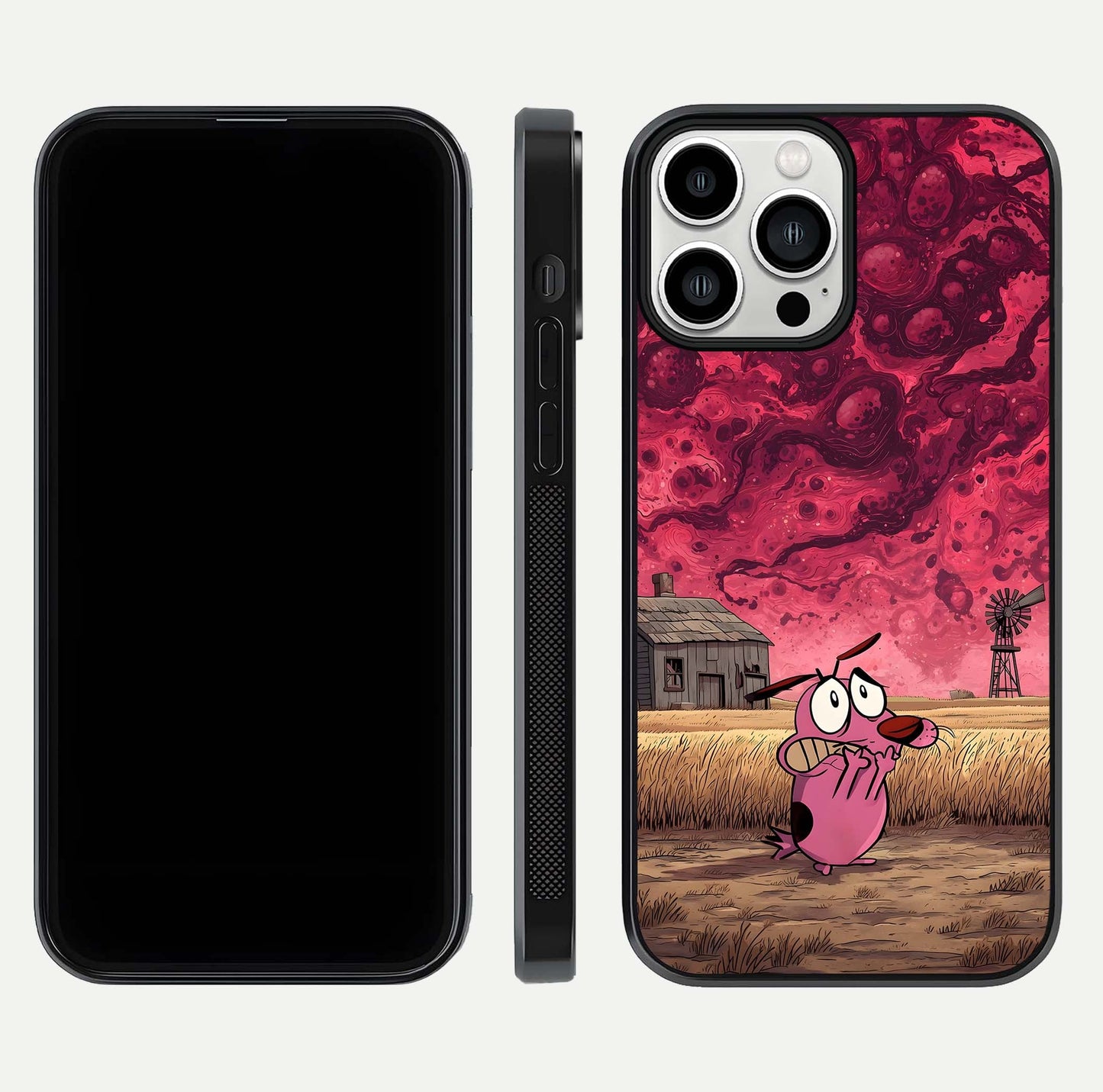 Courage Under Sky Glass Case for iPhone 13 Pro Max dual-view layout displaying text alignment and glass finish