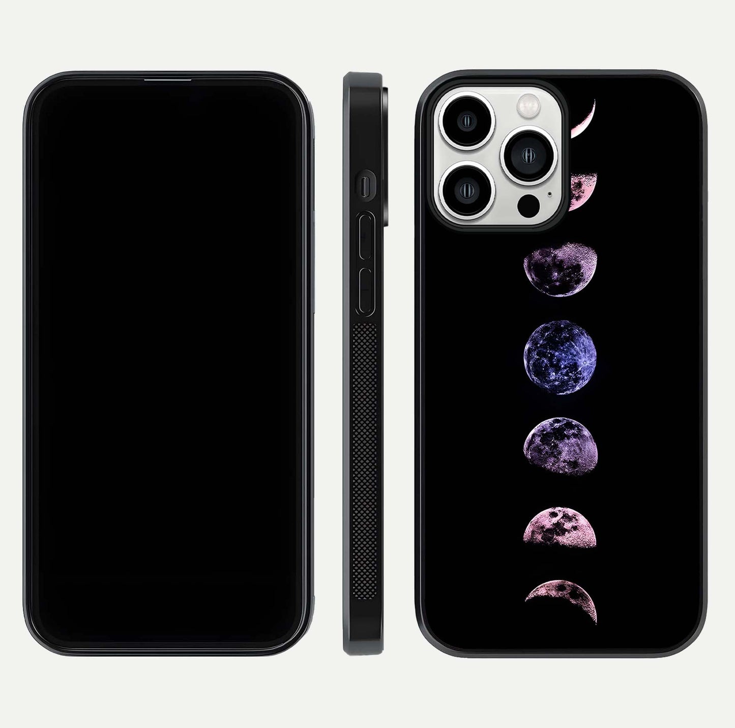 Crimson All Planets Glass Case for iPhone 13 Pro Max dual-view layout displaying crimson tones and curved edges