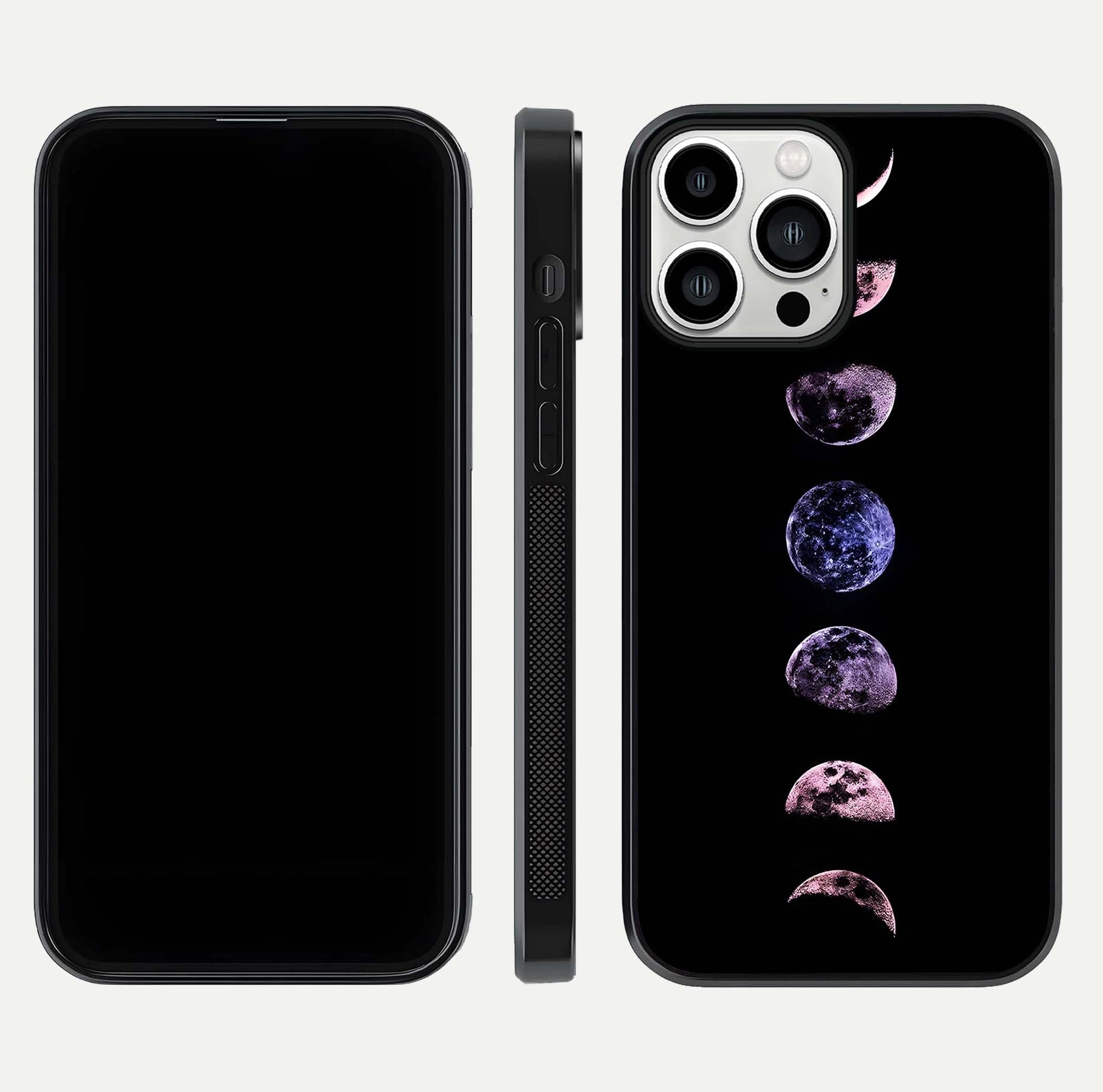 Crimson All Planets Glass Case for iPhone 13 Pro Max dual-view layout displaying crimson tones and curved edges
