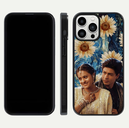 Eternal Love Story Glass Case for iPhone 13 Pro Max dual-view layout displaying soft hues and smooth glass