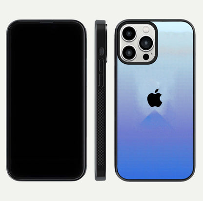 Gradient Apple Vibe Glass Case for iPhone 13 Pro Max front and back view layout highlighting minimalist Apple design and curved edges