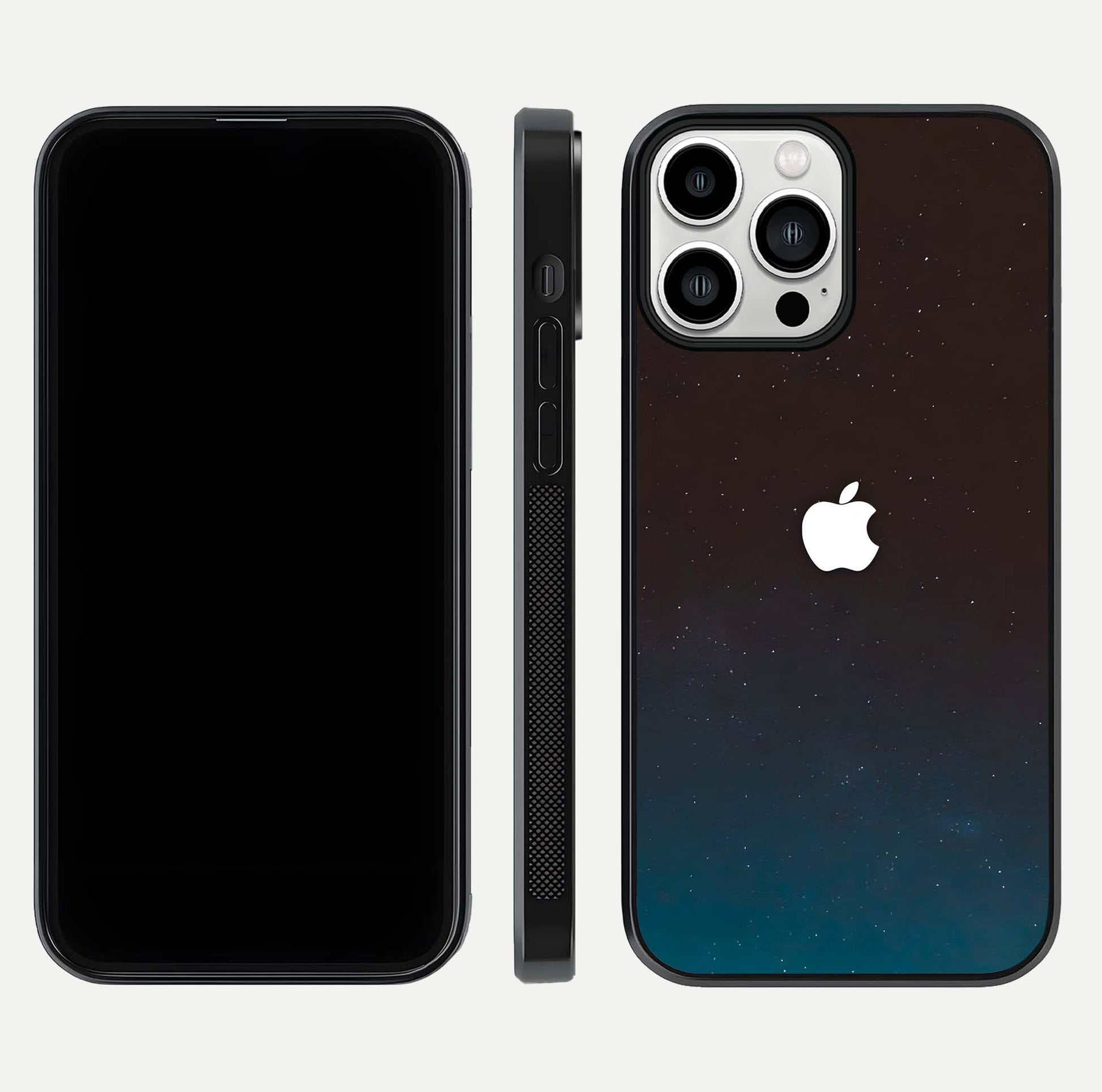Green Emerald Apple Logo Glass Case for iPhone 13 Pro Max front and back view layout highlighting vibrant tones and curved glass