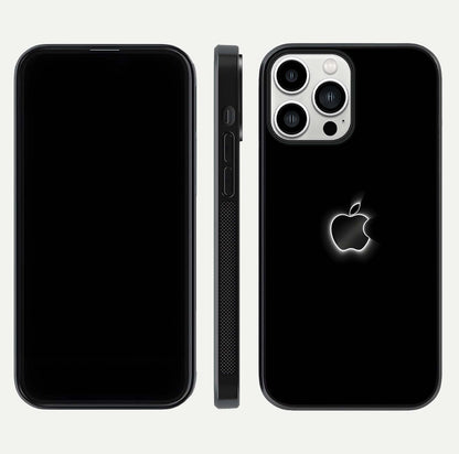 Neon Apple Glow Glass Case for iPhone 13 Pro Max front & back layout showing bright tones and edge curve