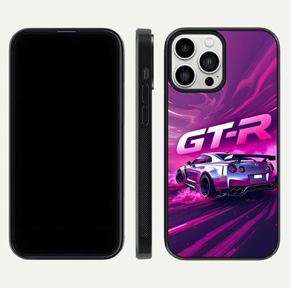Speed Drift Legend Glass Case for iPhone 13 Pro Max front & back layout showing bold tones and smooth edges