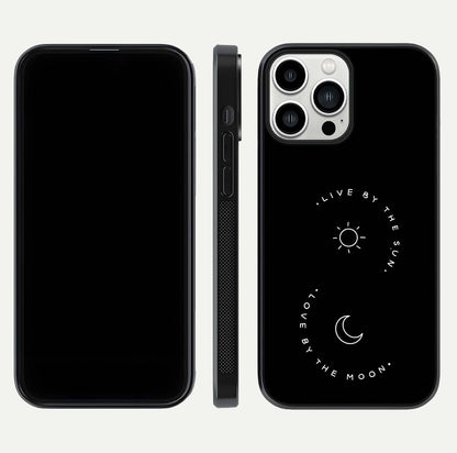 Sun Moon Balance Glass Case for iPhone 13 Pro Max front & back layout showing smooth gradient and balanced design