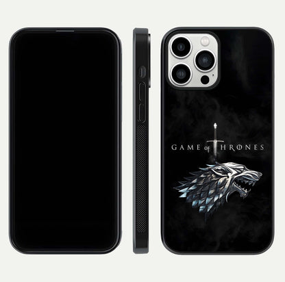 Temple Cat Scenery Glass Case for iPhone 13 Pro Max front & back layout showing scenic print and edge design