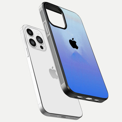 Gradient Apple Vibe Glass Case for iPhone 13 Pro Max floating dual-view mockup showing gloss polish and gradient blend