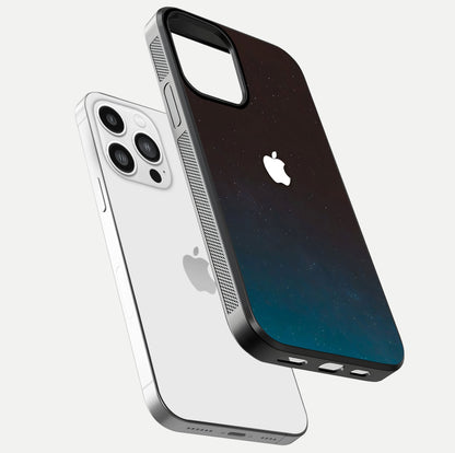 Green Emerald Apple Logo Glass Case for iPhone 13 Pro Max floating dual-view mockup showing glossy shine and premium color tone