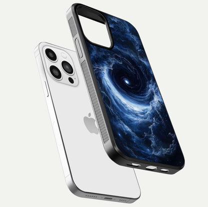 Stunning Galaxy Glass Case for iPhone 13 Pro Max floating dual-view mockup displaying gloss shine and vivid print depth