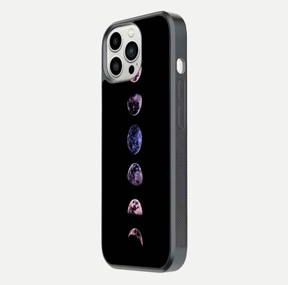 Crimson All Planets Glass Case for iPhone 13 Pro Max side-angle photo capturing edge glow and glass reflection