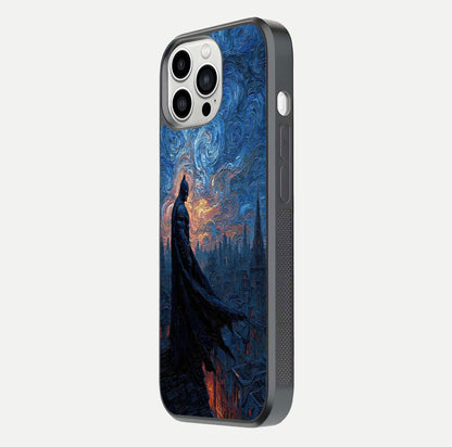 Dark Knight Dusk Glass Case for iPhone 13 Pro Max side-angle image capturing reflection shine and bold contrast