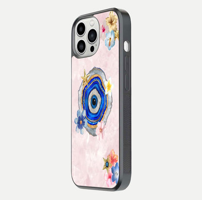Divine Aura Bloom Glass Case for iPhone 13 Pro Max side-angle photo capturing reflection glow and premium polish