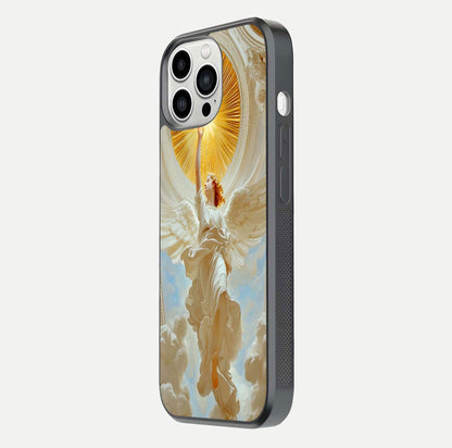 Divine Light Angel Glass Case for iPhone 13 Pro Max side-angle image capturing reflection shine and edge finish