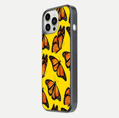 Golden Wing Flight Glass Case for iPhone 13 Pro Max side-angle image showing polished surface and golden gradient