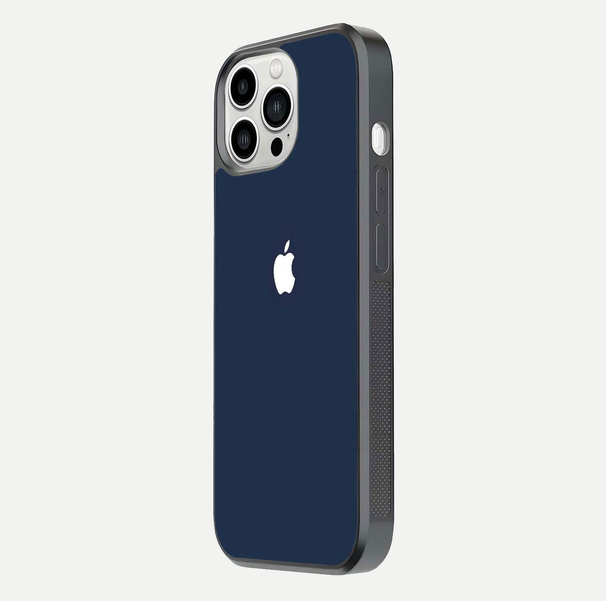 Minimal Apple Night Glass Case for iPhone 13 Pro Max side-angle image showing sleek reflection and clean gloss