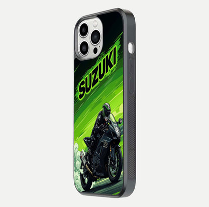 Sushi Food Pattern Glass Case for iPhone 13 Pro Max side-angle image showing shine, gloss, and sushi artwork