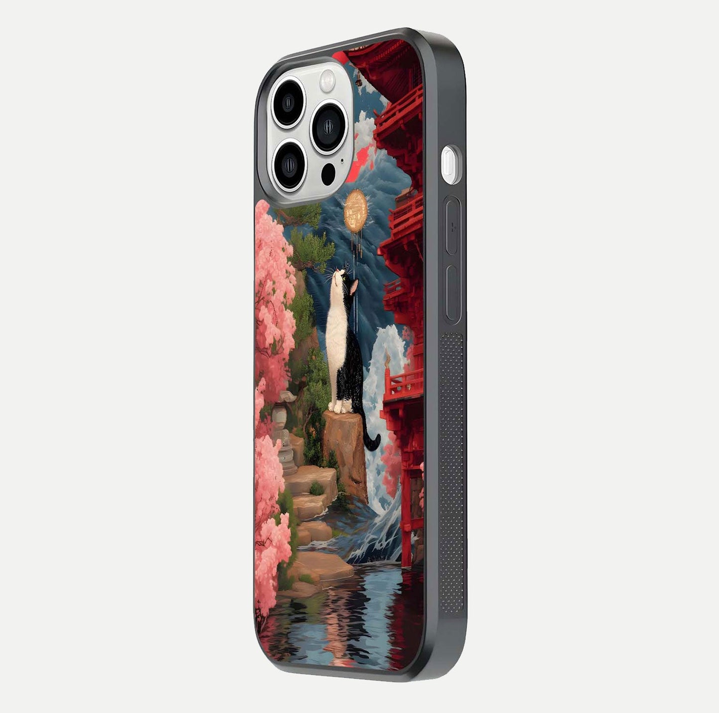 Taylor Swift Girl Glass Case for iPhone 13 Pro Max side-angle image showing glossy surface and color tone