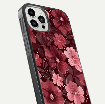 Flower Blush Bloom Glass Case for iPhone 13 Pro Max close-up highlighting pastel tones and reflection clarity