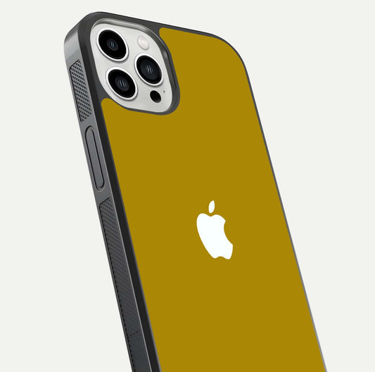 Golden Luxe Aura Glass Case for iPhone 13 Pro Max close-up angled shot showing metallic shine and light reflection