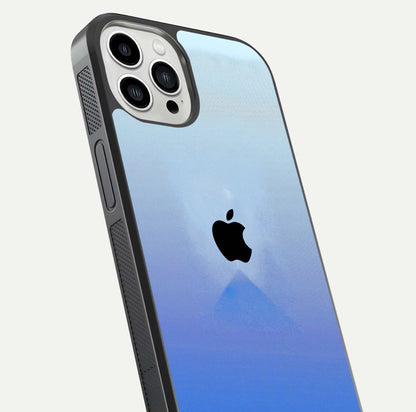 Gradient Apple Vibe Glass Case for iPhone 13 Pro Max close-up angled shot showing color transition and reflection brightness