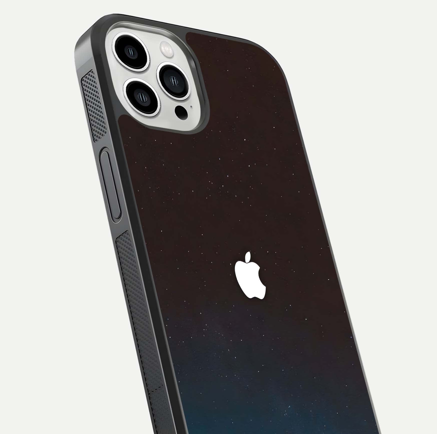 Green Emerald Apple Logo Glass Case for iPhone 13 Pro Max close-up angled shot showing color depth and reflection clarity