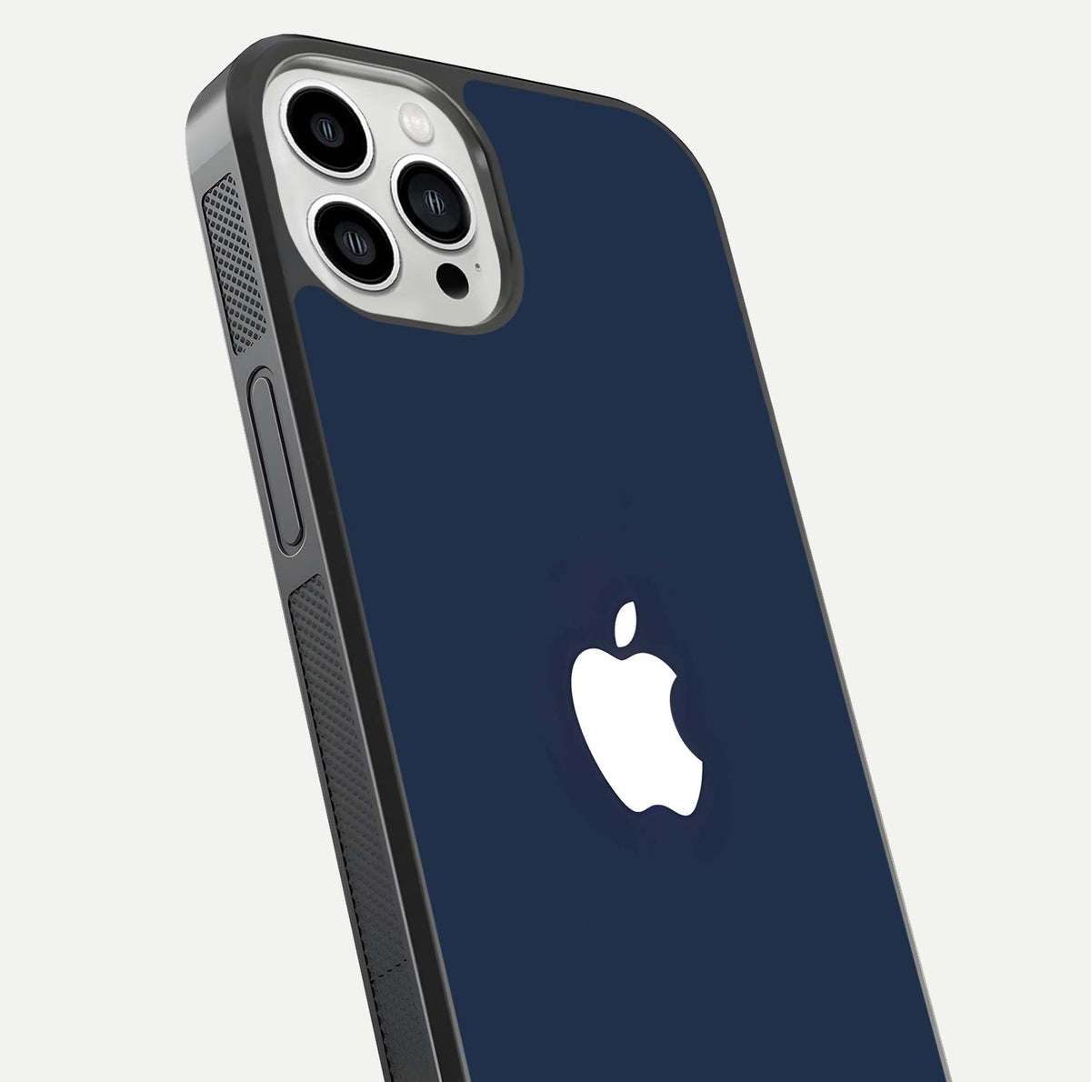 Minimal Apple Night Glass Case for iPhone 13 Pro Max close-up angled shot showing clean reflection and soft tone