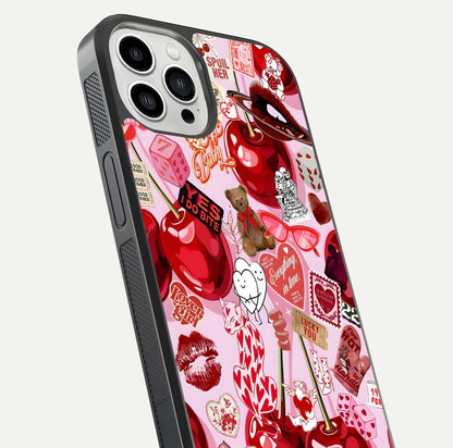 Suzuki Speed Beast Glass Case for iPhone 13 Pro Max close-up angled shot highlighting bold tones and reflection