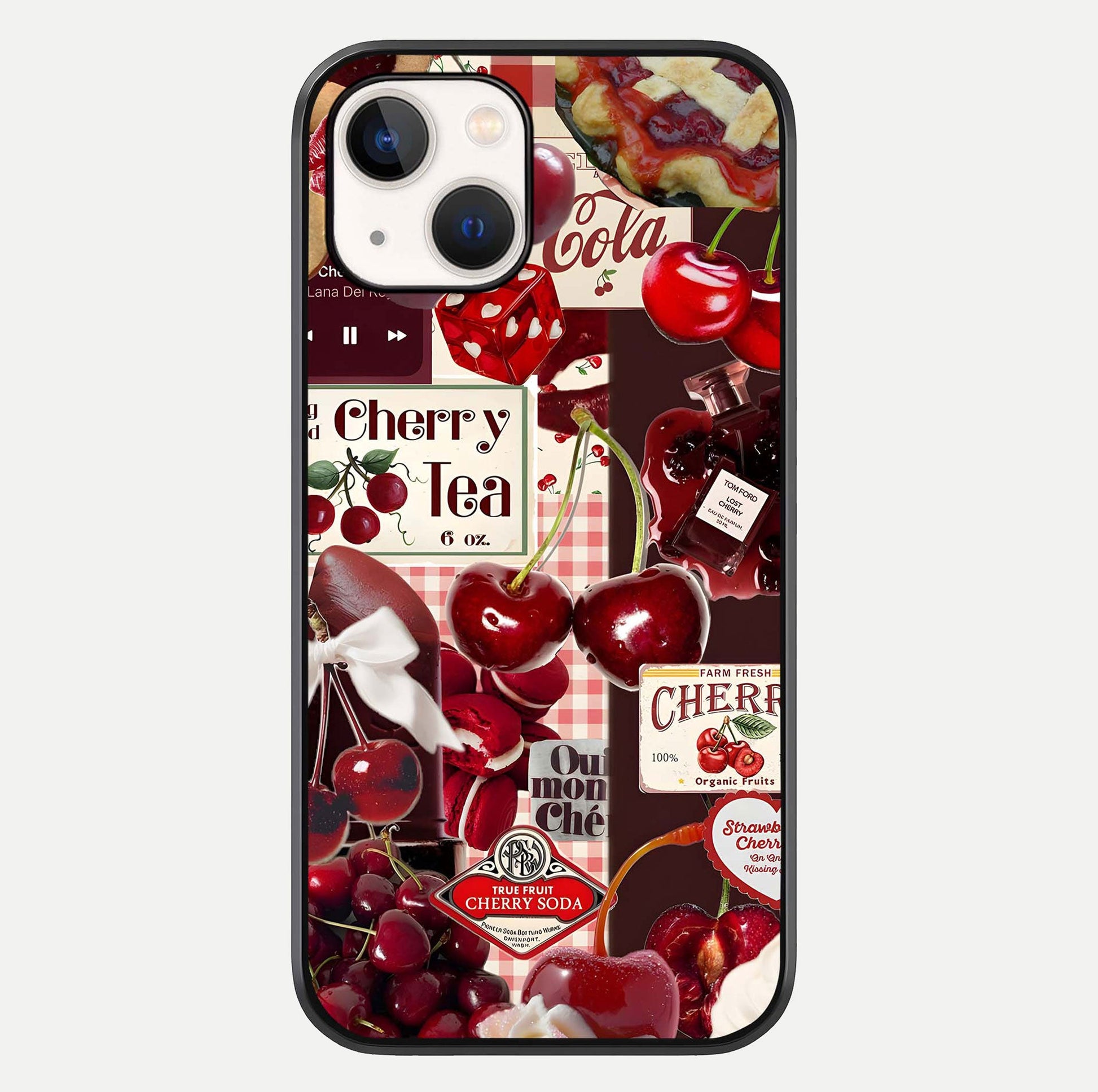Aesthetic Cherry Tea Glass Case For iPhone 16 Pro by Custom World
