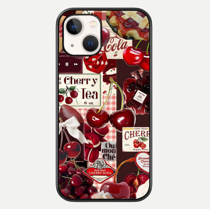Aesthetic Cherry Tea Glass Case For iPhone 16 Pro by Custom World