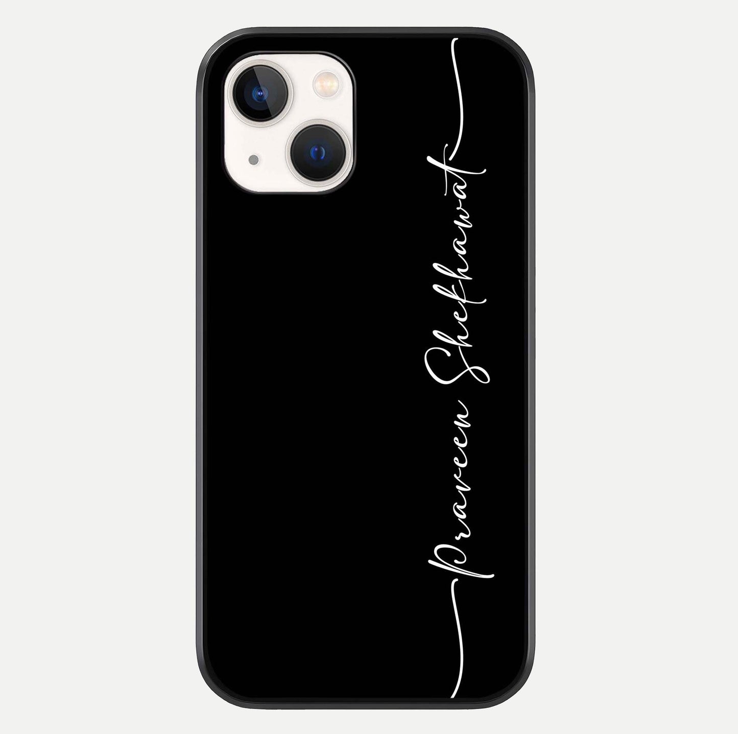 Black Tune Custom Name Glass Case For iPhone 14 by Custom World