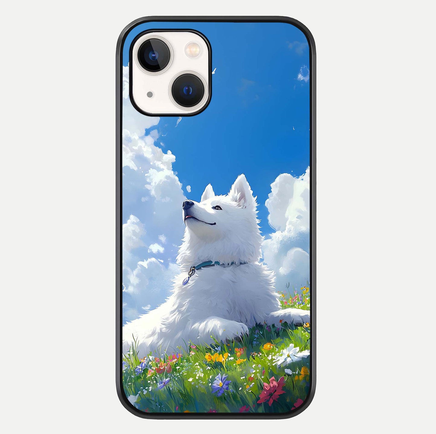 Blissful Cloud Pup Glass Case For iPhone 16 Pro by Custom World