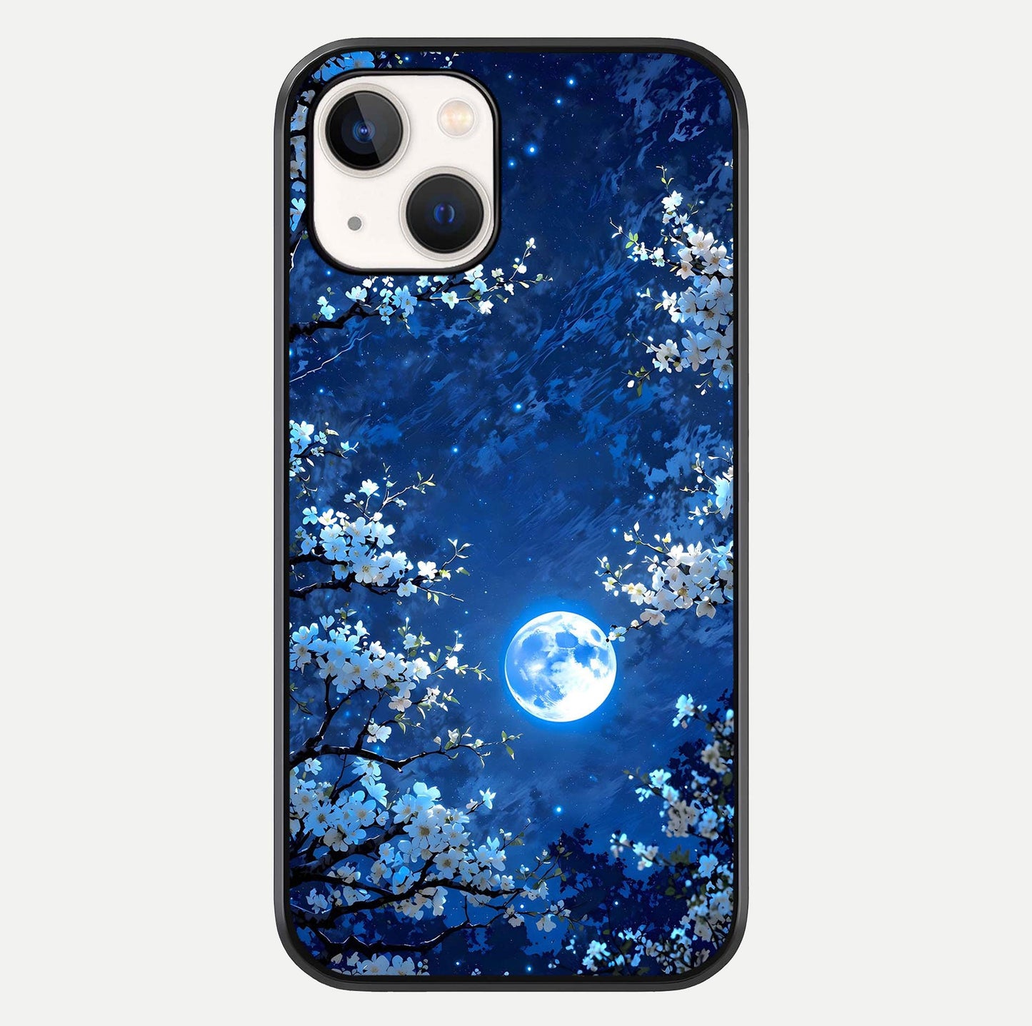 Blossom Moonlight Sky Glass Case For iPhone 14 by Custom World