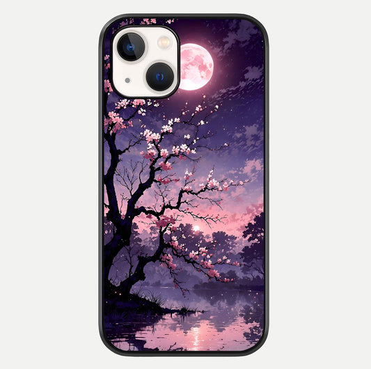 Blossom Pink Moon Glass Case For iPhone 16 Pro by Custom World
