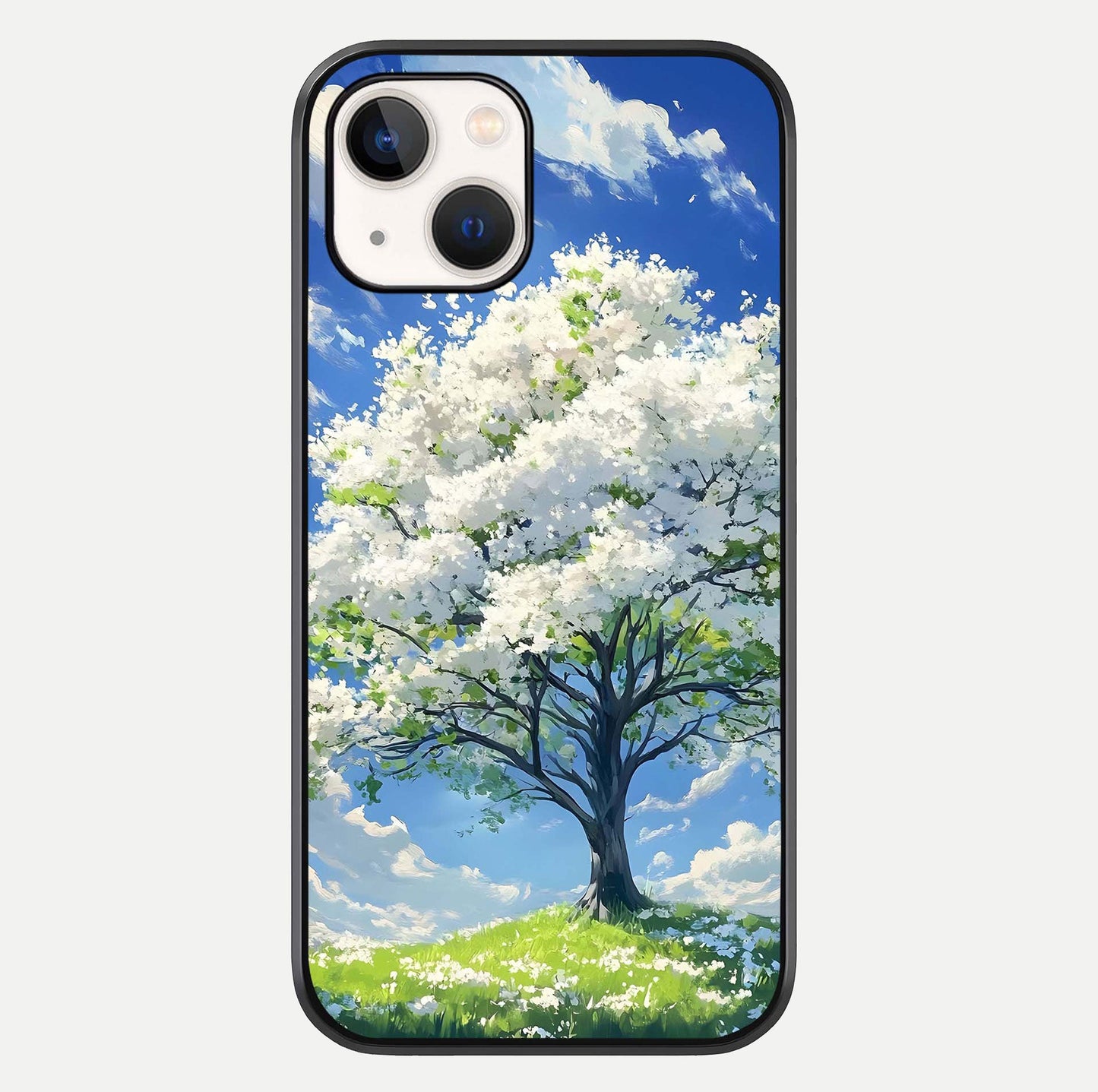 Blossom Sky Serenity Glass Case For iPhone 16 Pro by Custom World